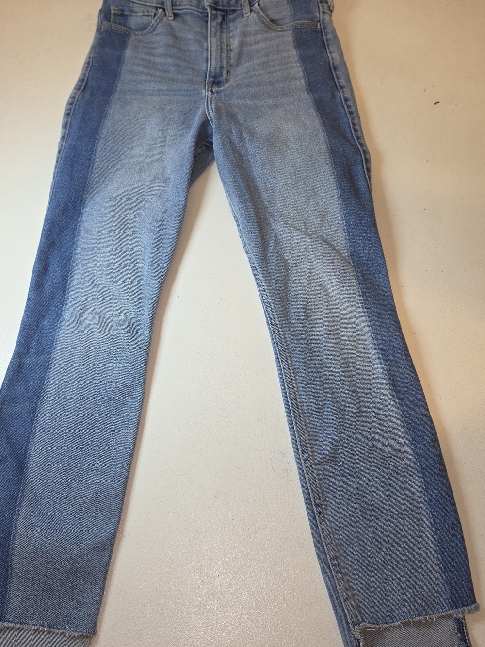 Hollister Two-Tone Blue Straight-Leg Jeans